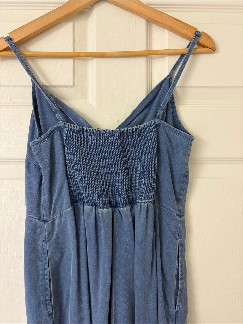 Old Navy Light Blue Tie-Front Spaghetti Strap Jumpsuit
